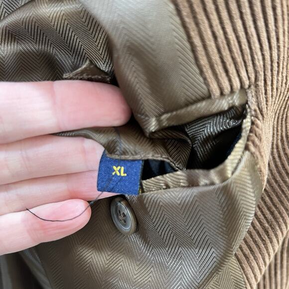 Men's Corduroy Blazer Size XL Chestnut Brown Preppy British Academia Grandpacore - Picture 5 of 10